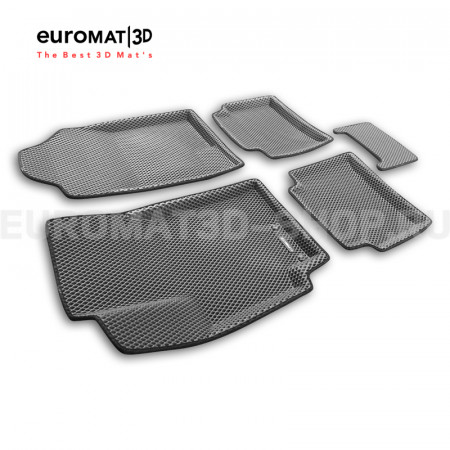 3D коврики Euromat3D EVA в салон для Hyundai Solaris (2017-) № EM3DEVA-002931G Серые