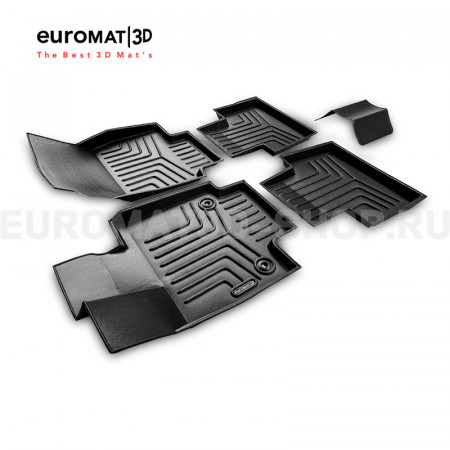 3D коврики Euromat3D Liner в салон для Toyota Rav 4 (2019-2026) (АКПП) № EM3DLI-005105